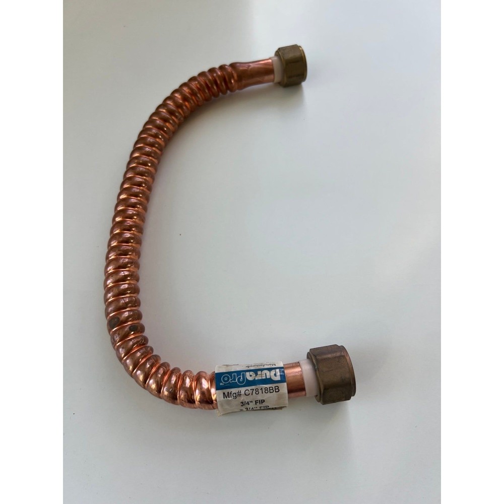 BNWT Durapro 18" Corrugated Copper Water Heater Connector 3/4" Mfg #C7818BB